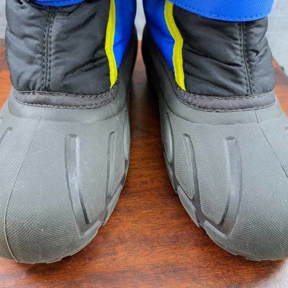 SOREL FLURRY Insulated Winter Boots Color Black Blue Yellow 1855251014 Big Kid 5 - Picture 8 of 8